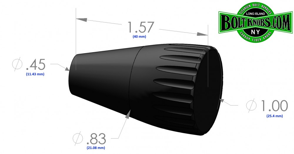Tactical bolt knob tungsten tip dimensions