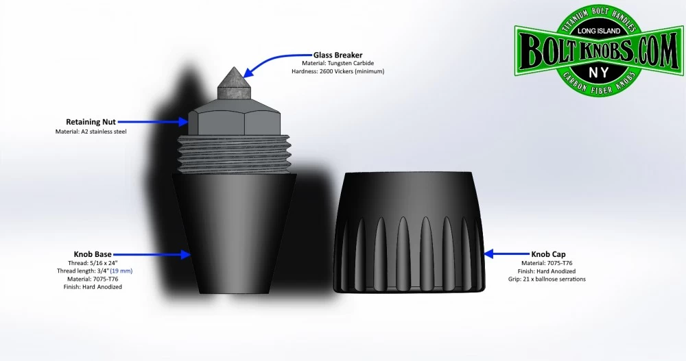 Tactical bolt knob tungsten tip drawing 2