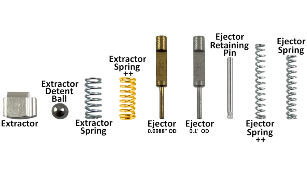savage extractor and ejector kit 9 pieces labeled